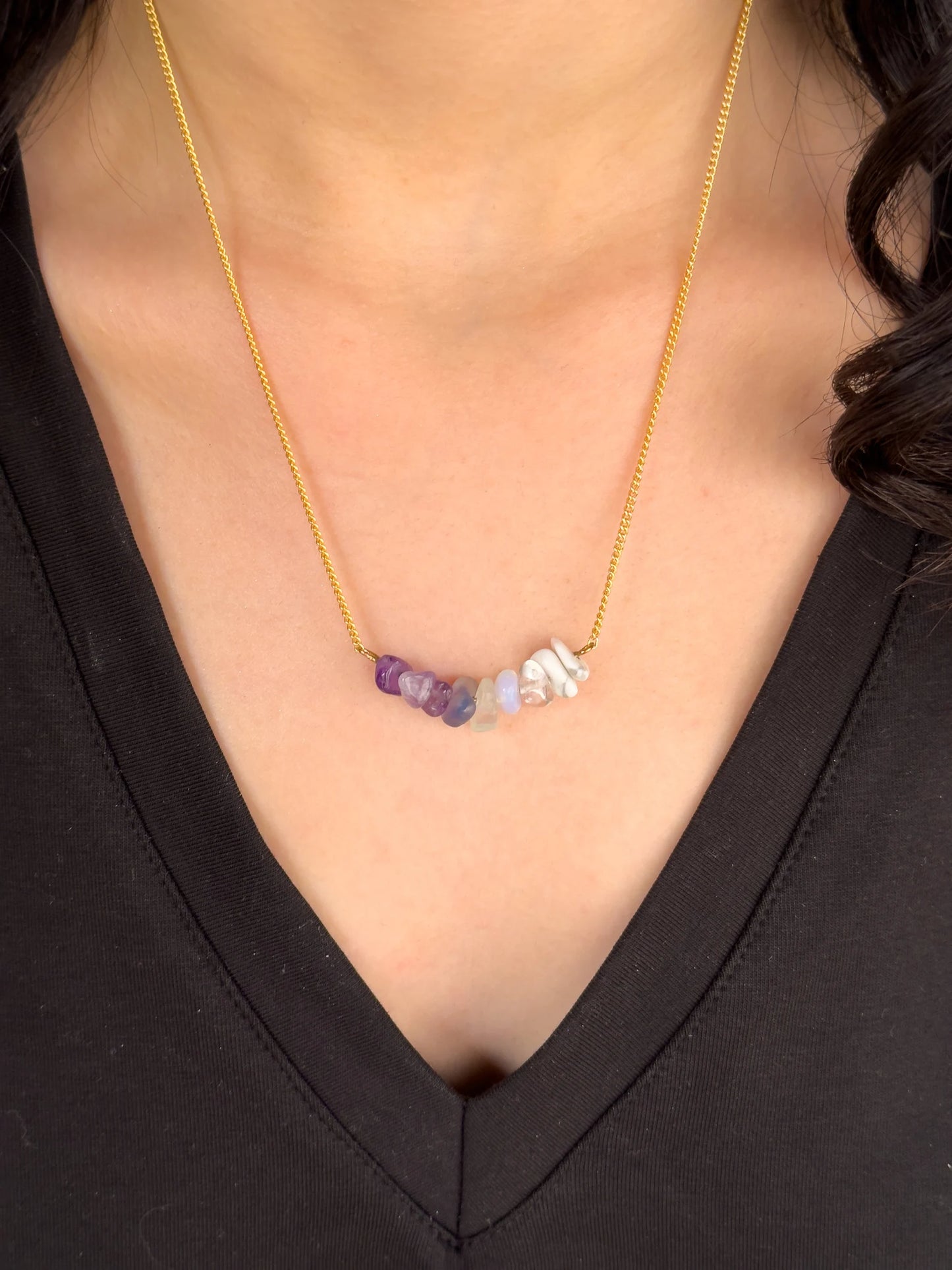 Crown Chakra Gemstone Necklace necklaces LUNARITY GARAGE   