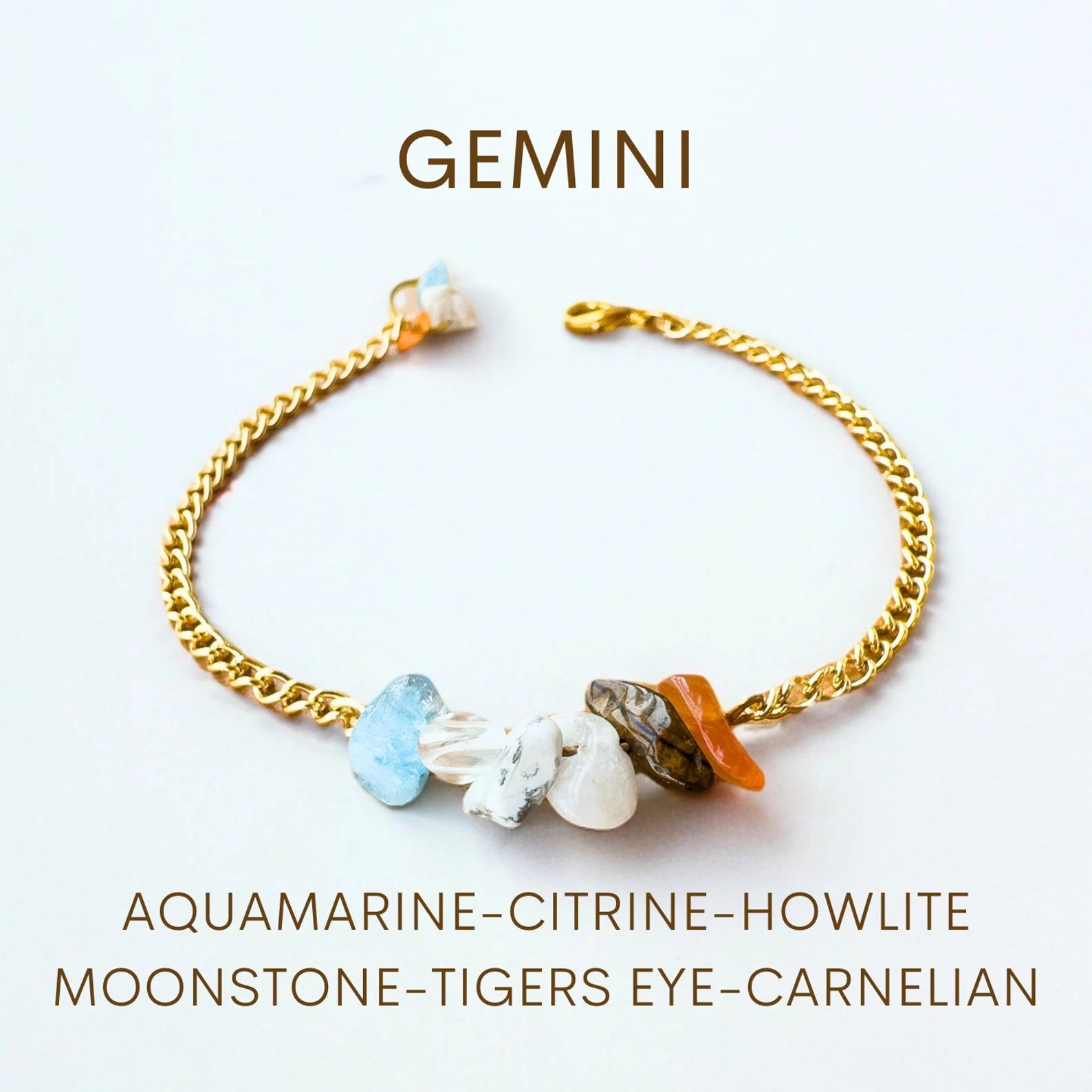 Gemini Zodiac Bracelet zodiac bracelets LUNARITY GARAGE Gold Bold