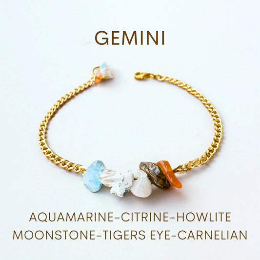 Gemini Zodiac Bracelet zodiac bracelets LUNARITY GARAGE Gold Bold  