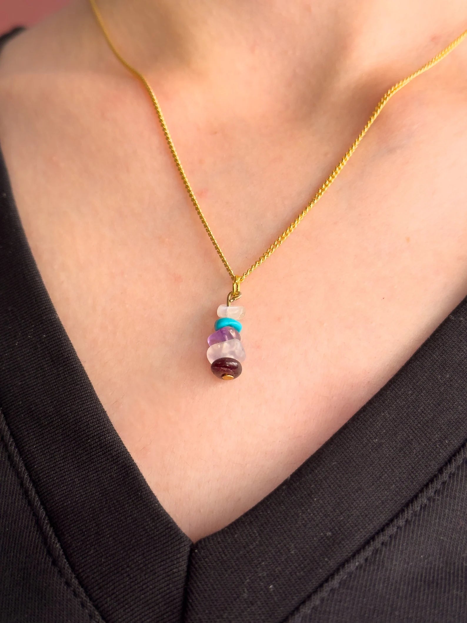 Aquarius Zodiac Minimalist Necklace necklaces LUNARITY GARAGE 16 Inches