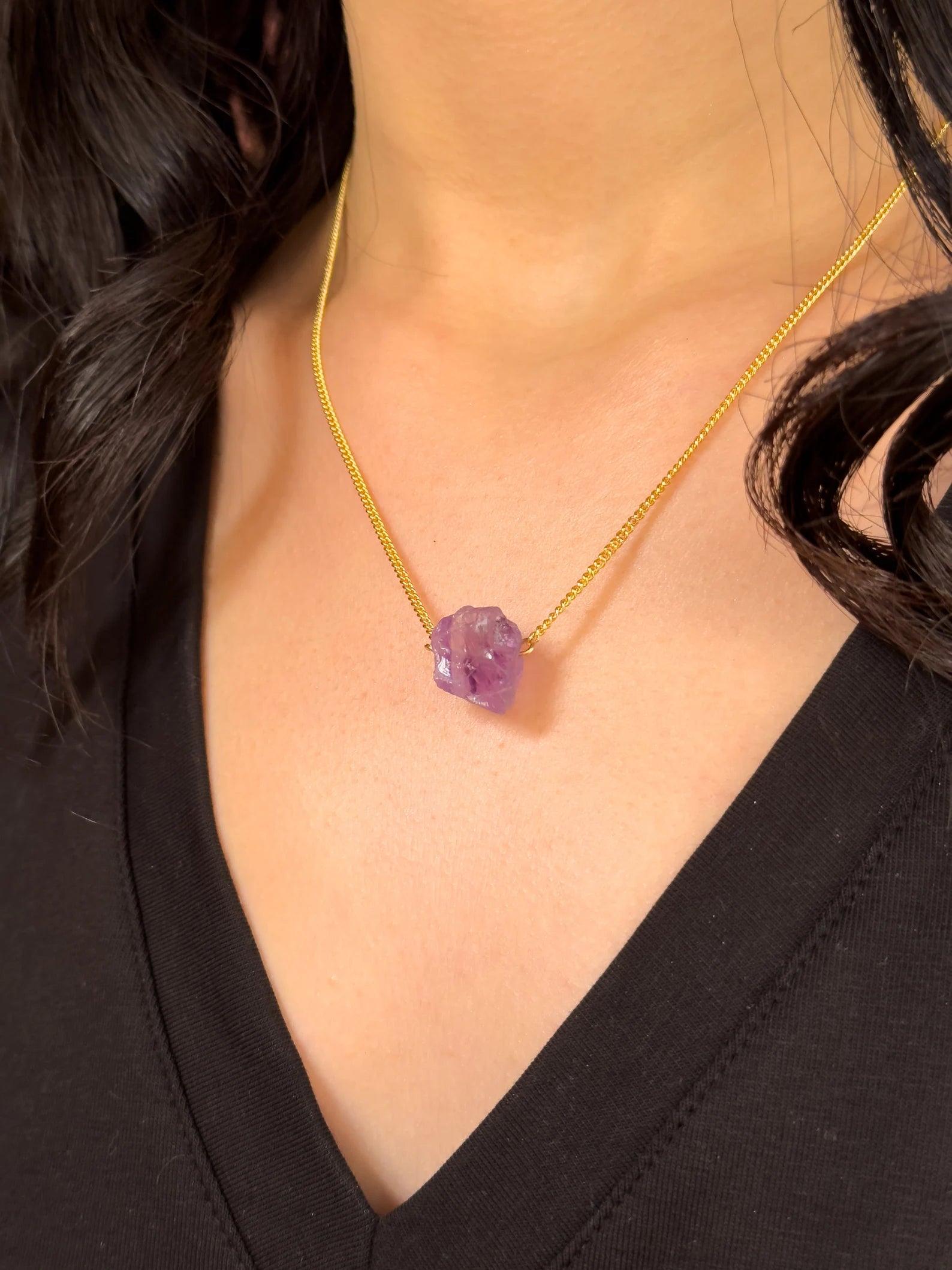 Raw Amethyst Necklace necklaces LUNARITY GARAGE   