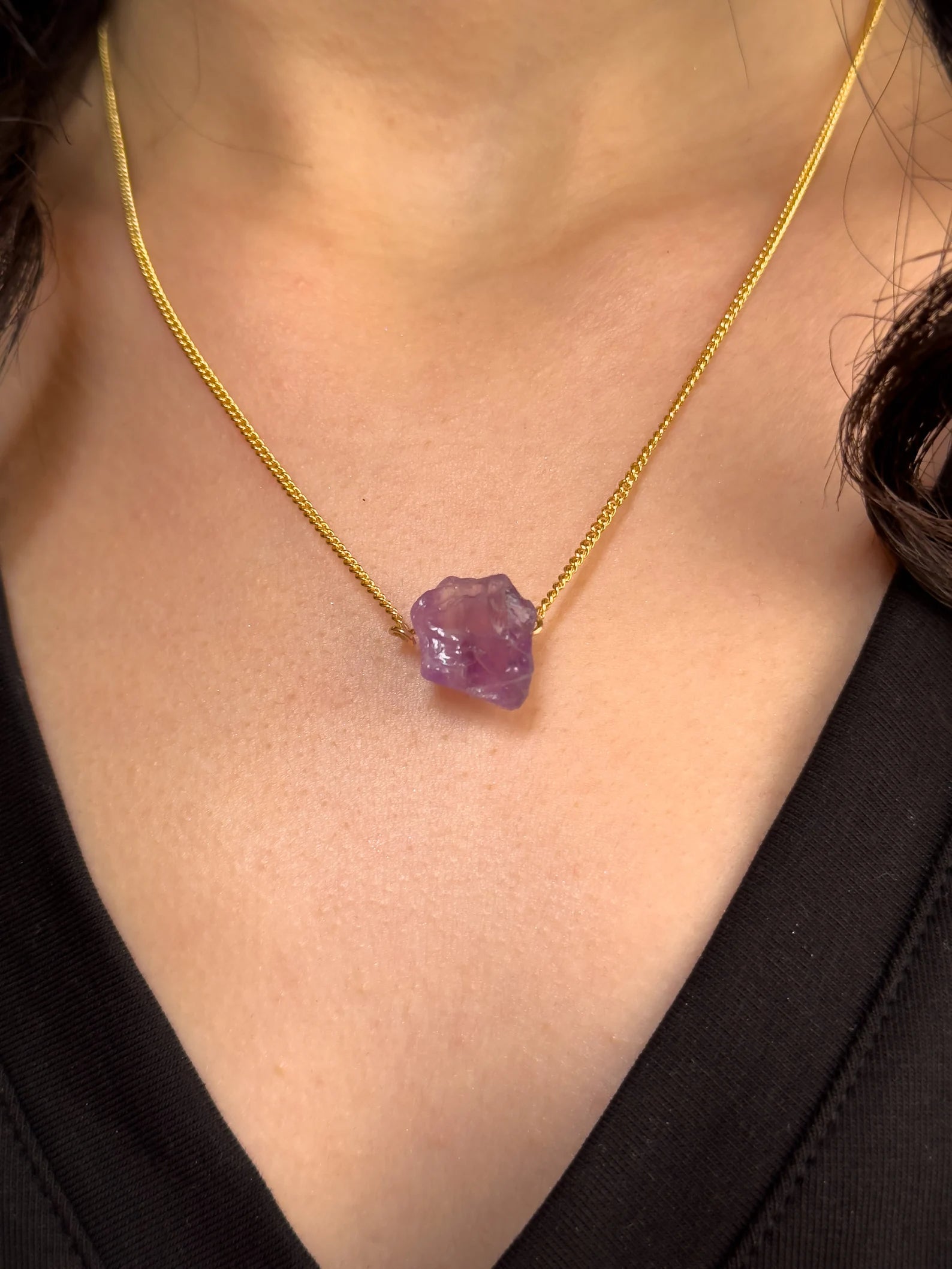 Raw Amethyst Necklace necklaces LUNARITY GARAGE