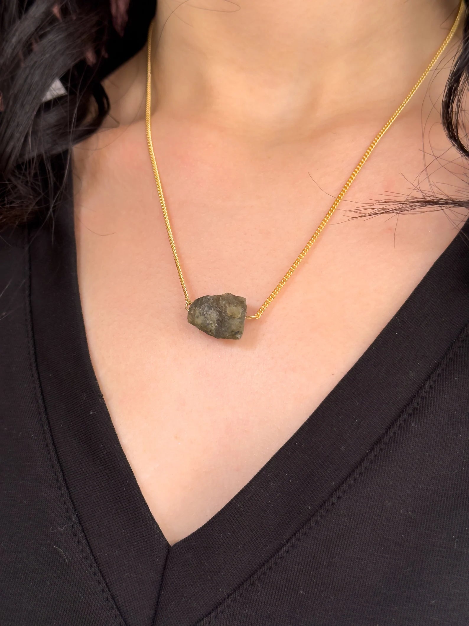 Raw Labradorite Necklace necklaces LUNARITY GARAGE 16 Inches  