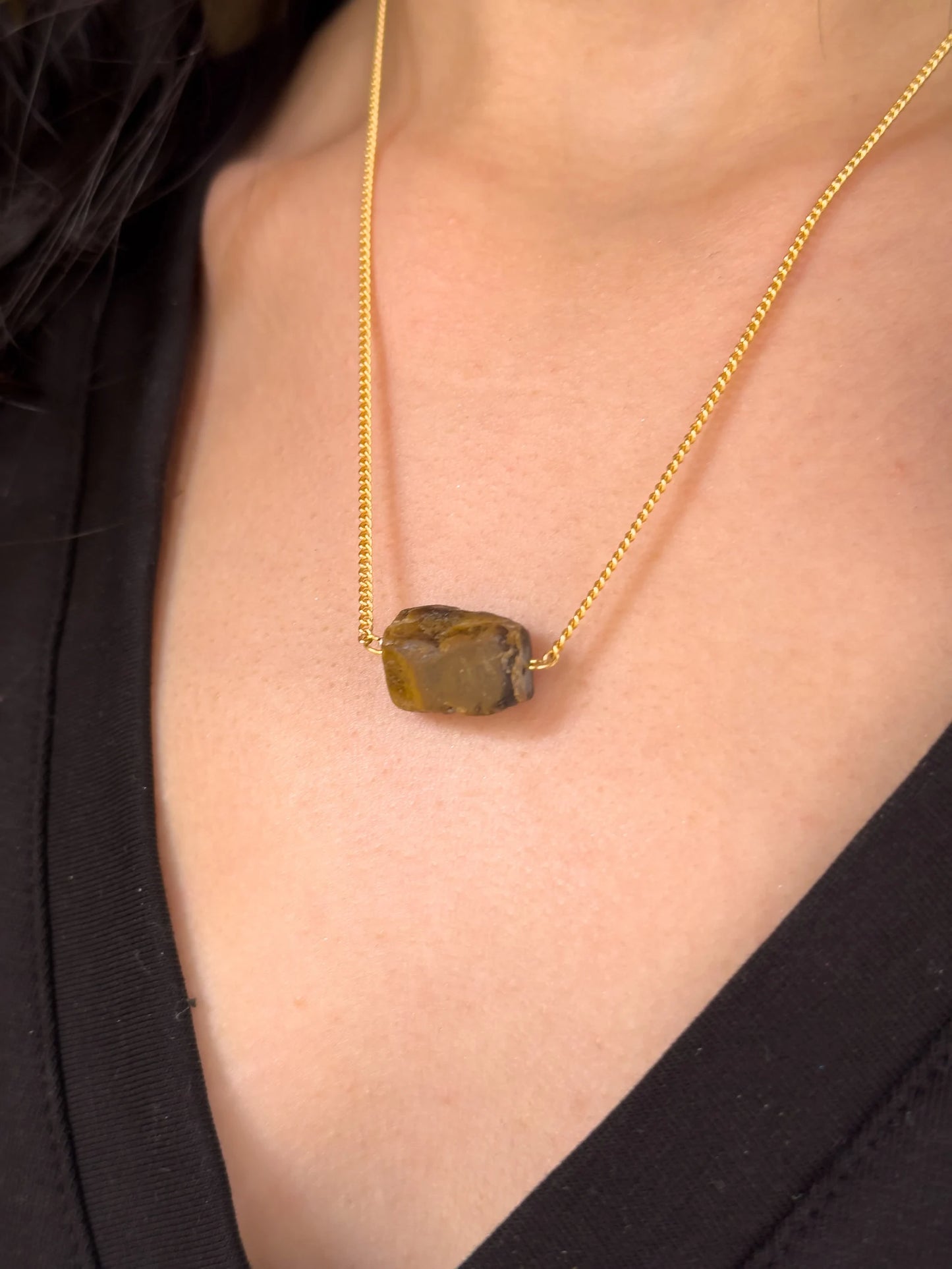 Raw Tiger's Eye Stone Necklace necklaces LUNARITY GARAGE   