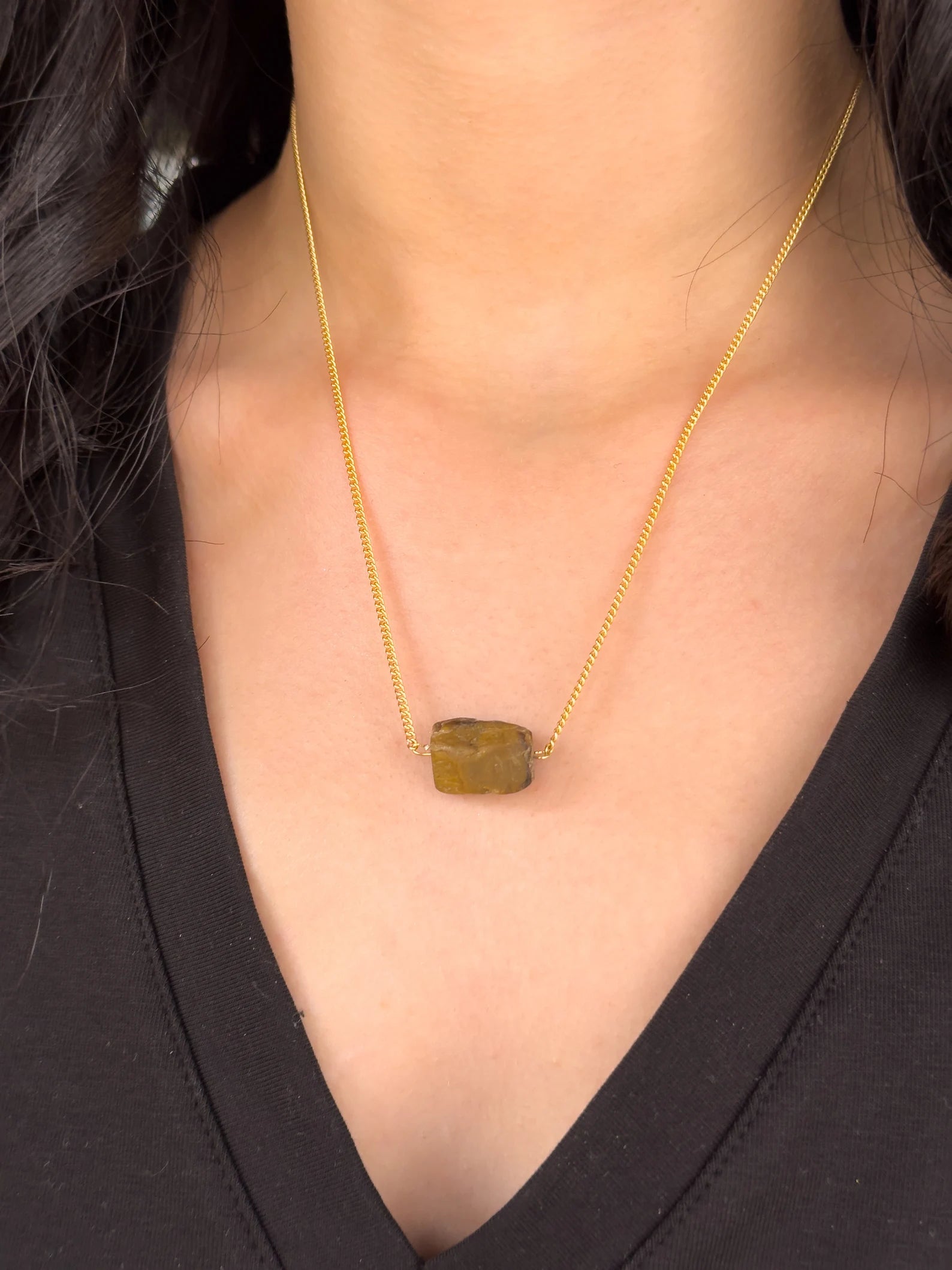 Raw Tiger's Eye Stone Necklace necklaces LUNARITY GARAGE
