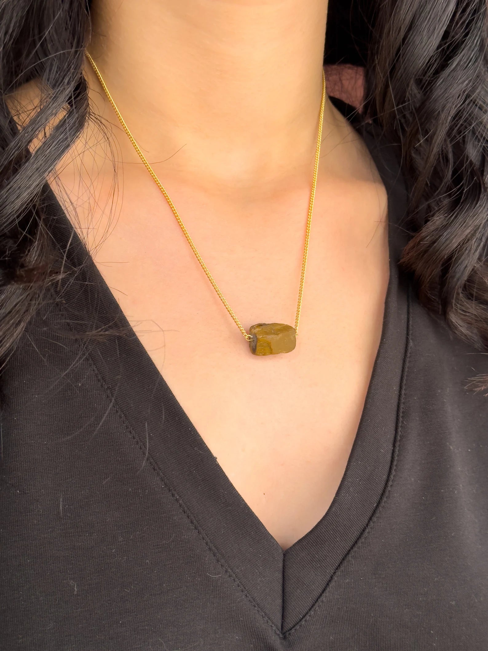 Raw Tiger's Eye Stone Necklace necklaces LUNARITY GARAGE