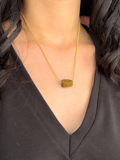 Raw Tiger's Eye Stone Necklace necklaces LUNARITY GARAGE   