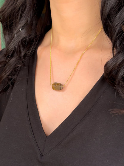 Raw Tiger's Eye Stone Necklace necklaces LUNARITY GARAGE   