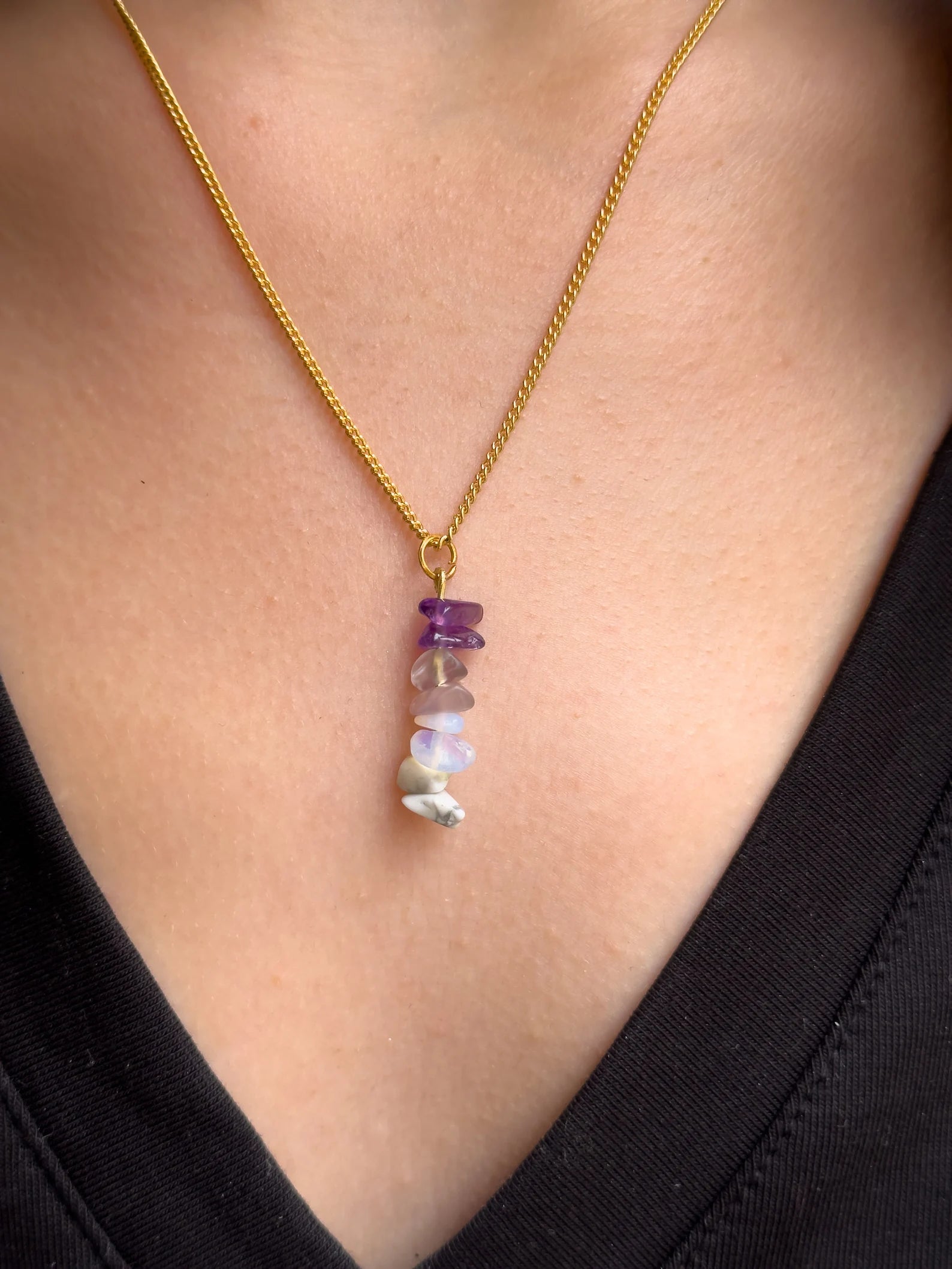 Crown Chakra Dangling Necklace necklaces LUNARITY GARAGE 16 Inches