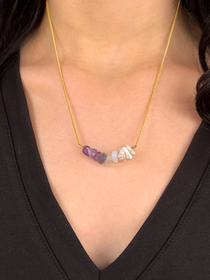 Crown Chakra Gemstone Necklace necklaces LUNARITY GARAGE   