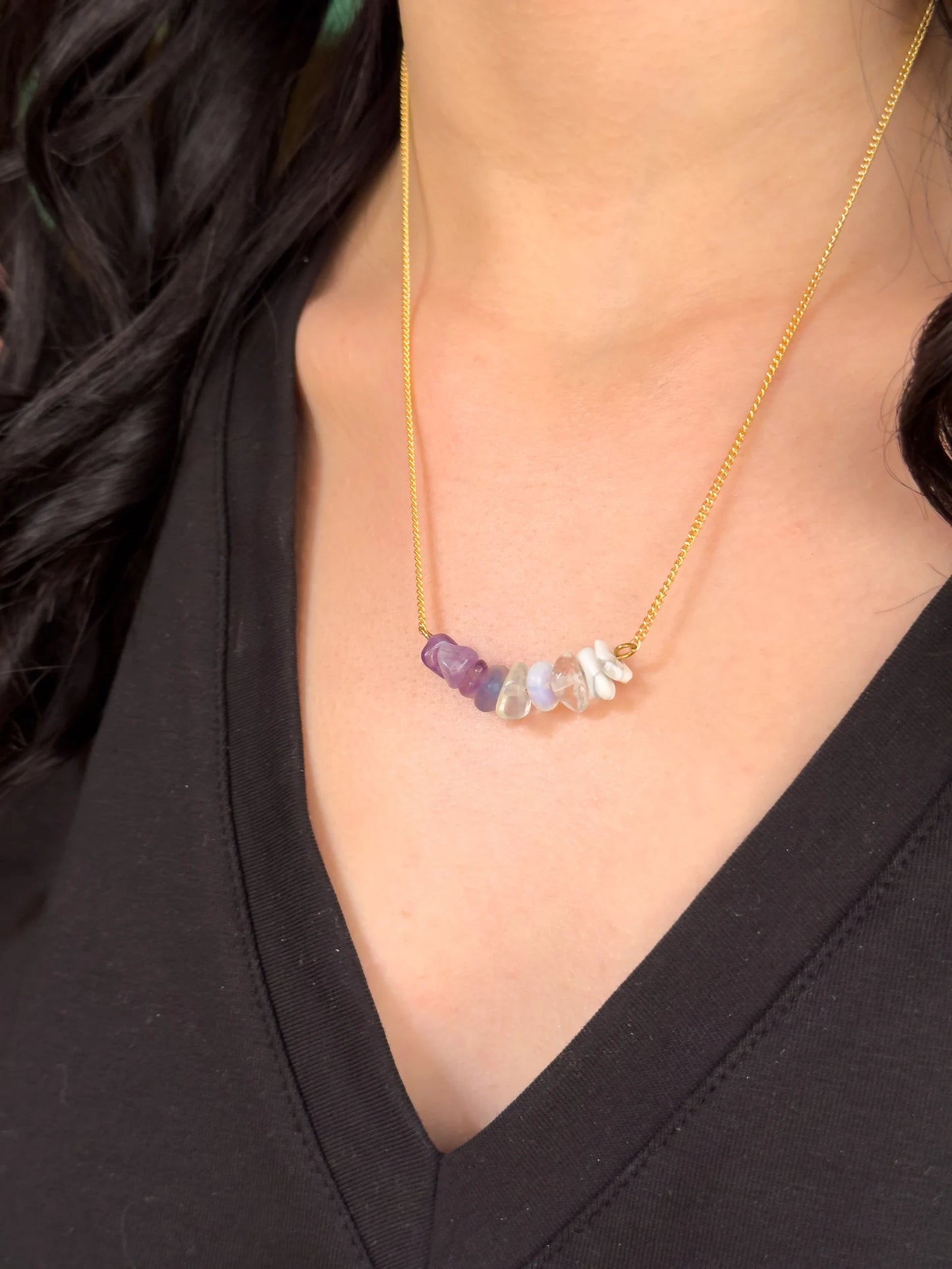 Crown Chakra Gemstone Necklace necklaces LUNARITY GARAGE   