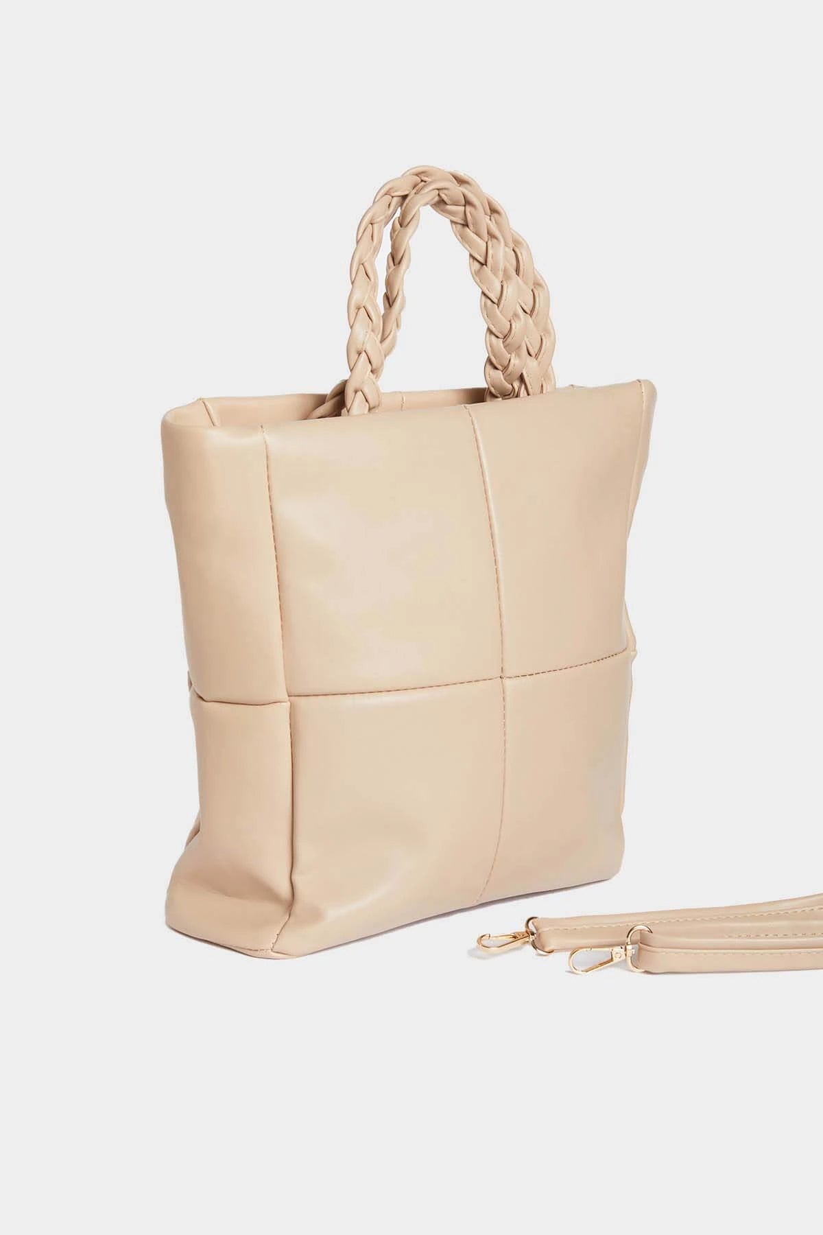 Knit Handle Hand Bag handbag LUNARITY GARAGE Creme  