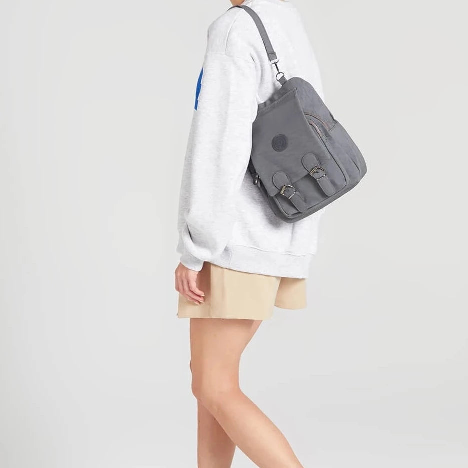 Crinkle Fabric Backpack and Shoulder Bag bag LUNARITY GARAGE   