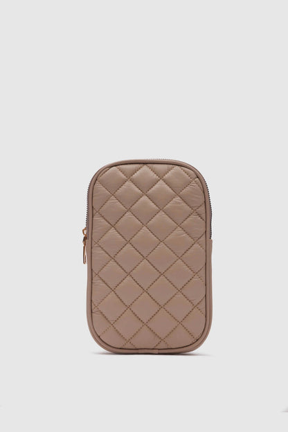 Sebastien Quilted Detailed Puff Phone Bag phone bag LUNARITY GARAGE Camel  