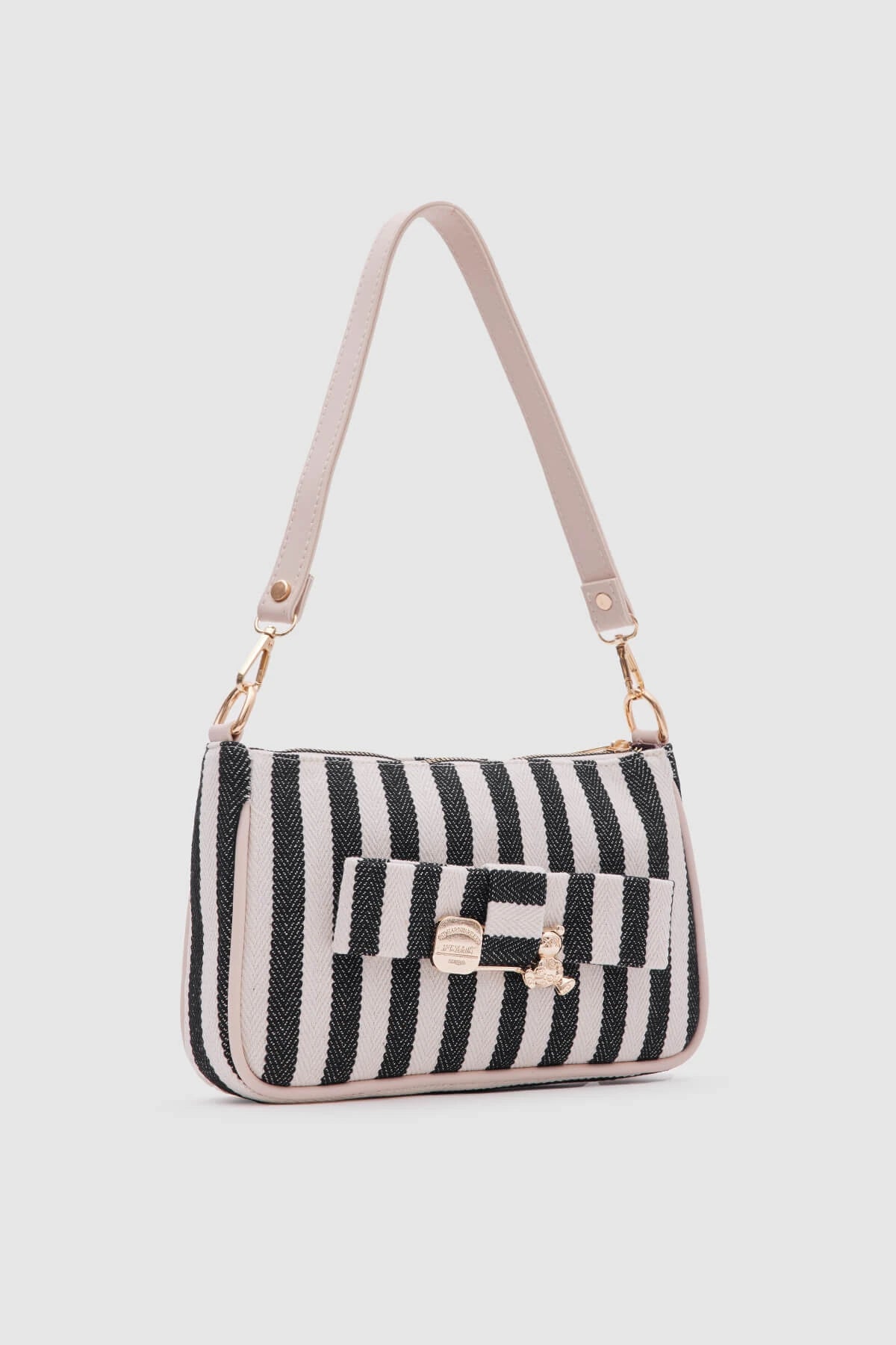 Kate Black Buckled Denim Baguette Bag baguette bags LUNARITY GARAGE