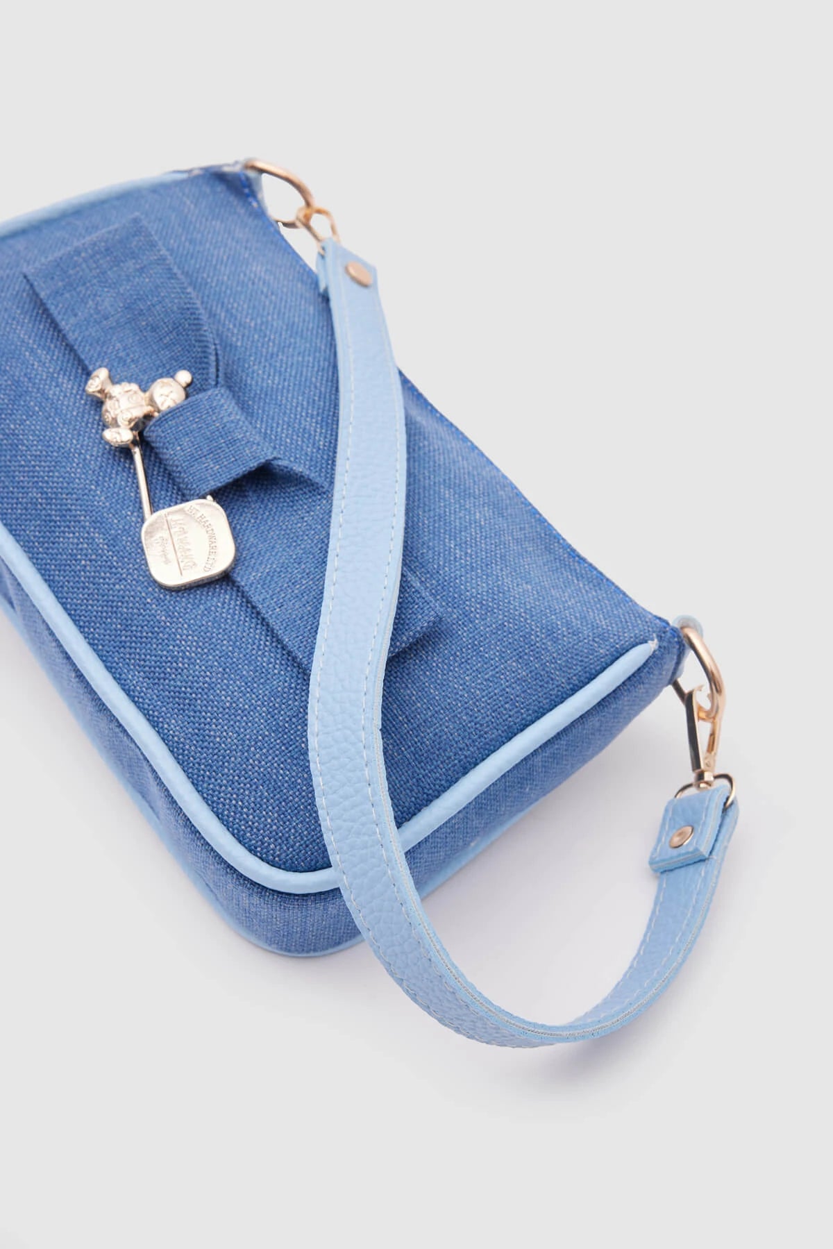 Kate Denim Buckled Denim Baguette Bag baguette bags LUNARITY GARAGE   