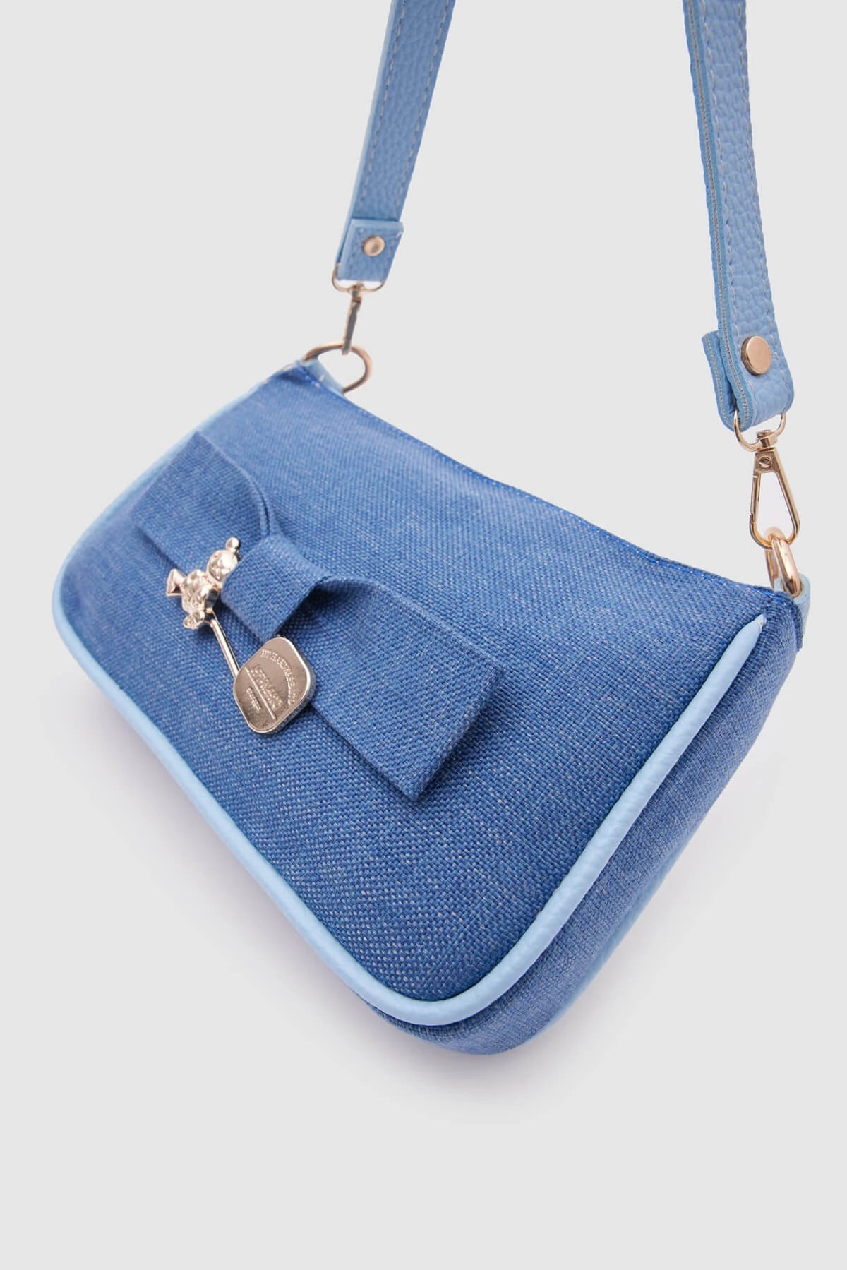 Kate Denim Buckled Denim Baguette Bag baguette bags LUNARITY GARAGE