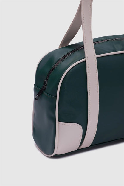 College Pattern Green Retro Shoulder Bag Moon bag LUNARITY GARAGE   
