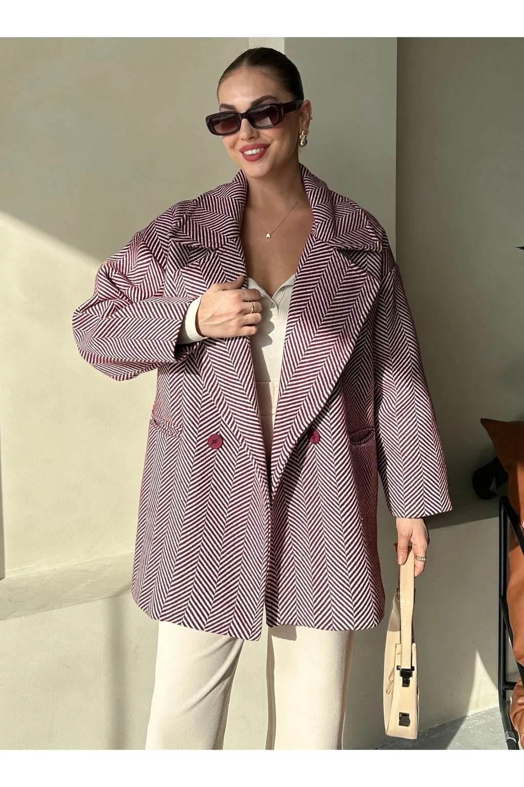 Cashmere Style Button Up Jacket – Classic Long Sleeve Coat with Double Pockets Jackets LUNARITY GARAGE
