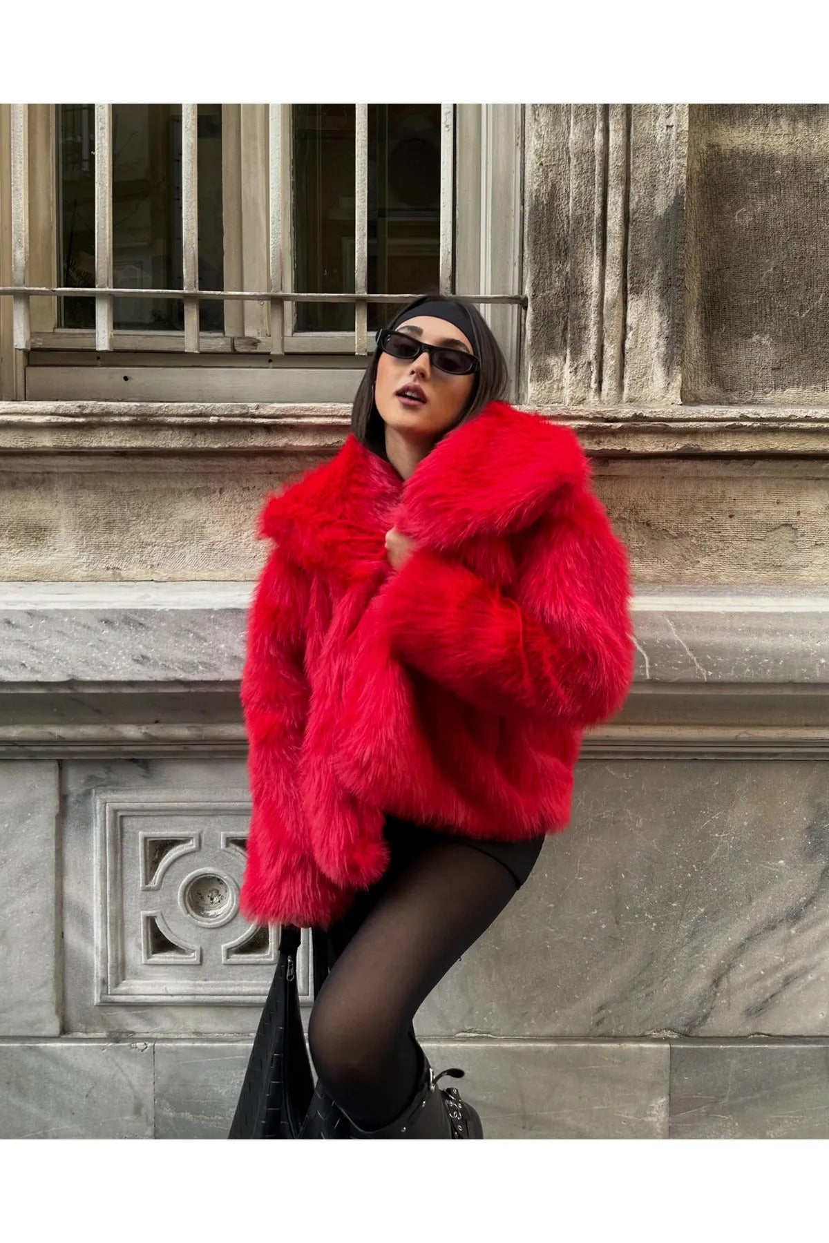 Soft Touch Oversized Premium Fur Plush Coats Fur Plush Coat LUNARITY GARAGE Small Red