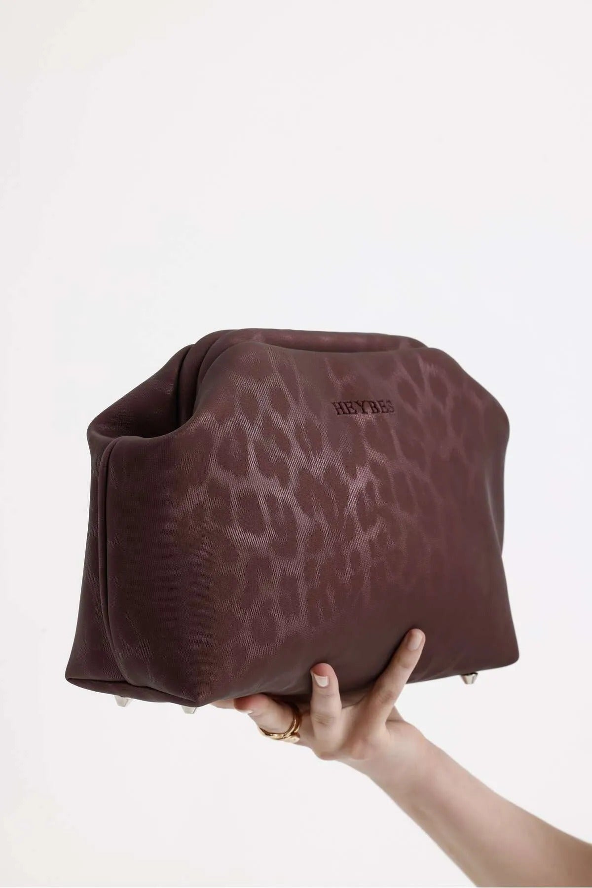 Plum Leopard Patterned Faux Leather Clutch Handbag clutch LUNARITY GARAGE