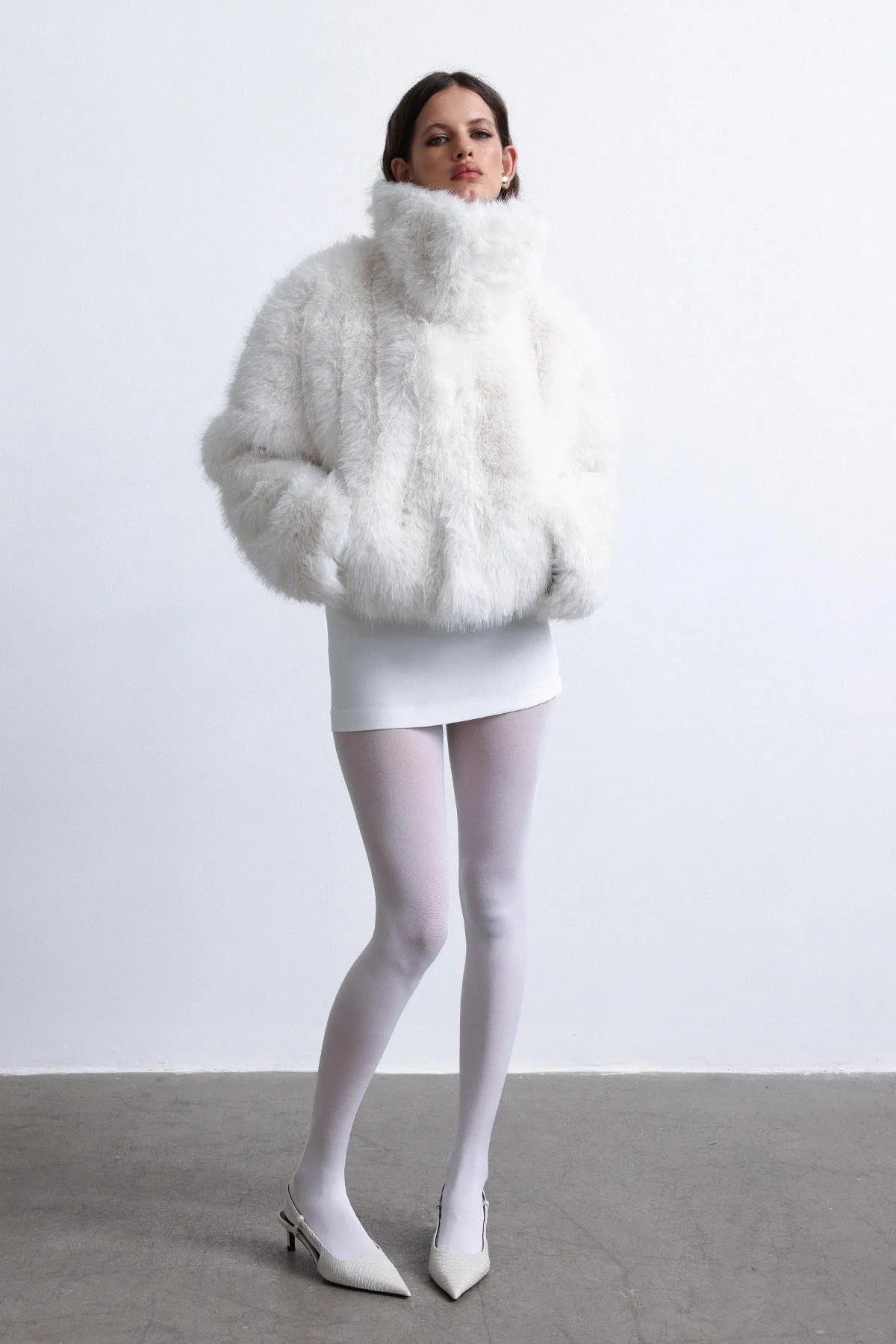 Gray Vola Short Fur Jacket LunarityGarage