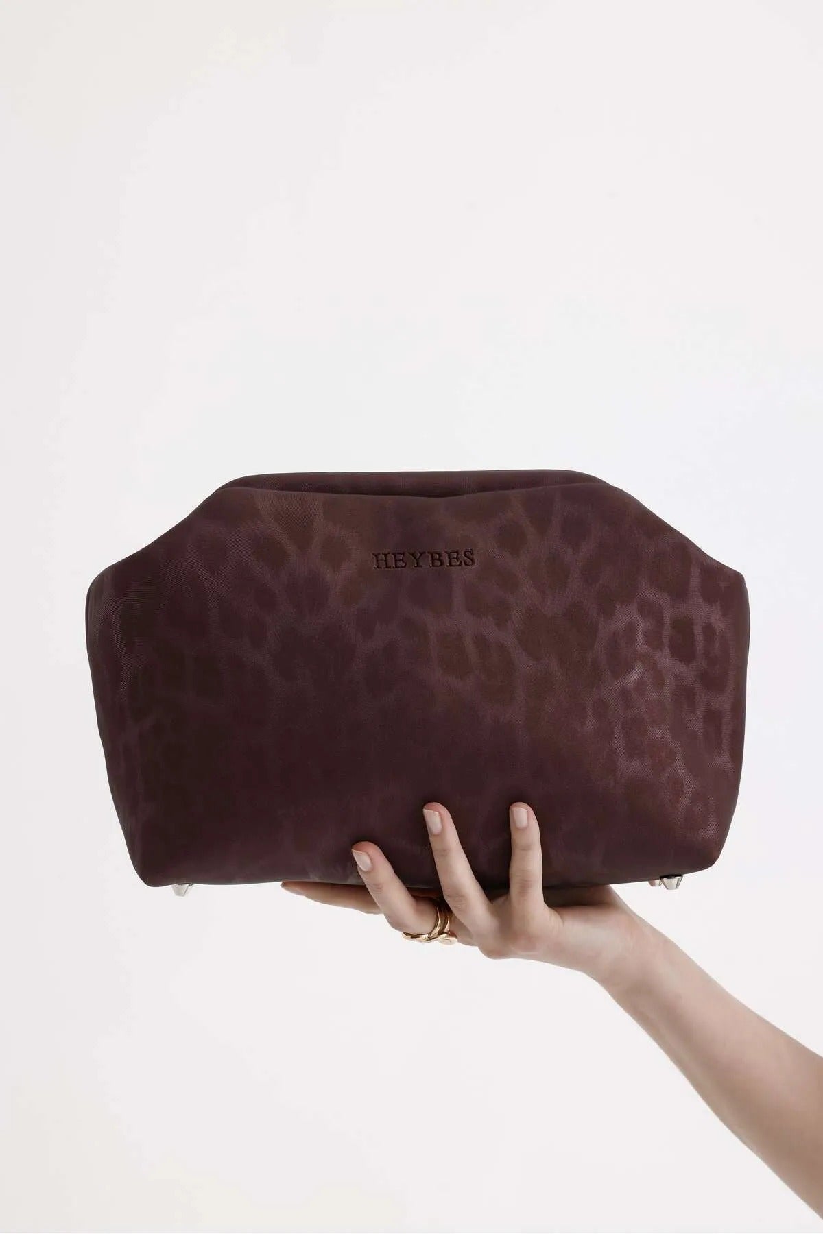 Plum Leopard Patterned Faux Leather Clutch Handbag clutch LUNARITY GARAGE
