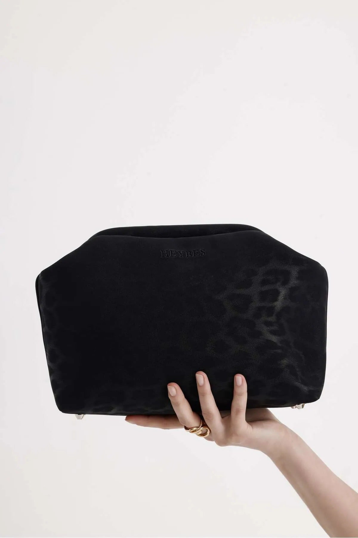 Black Leopard Patterned Faux Leather Clutch Handbag clutch LUNARITY GARAGE