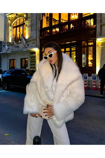 Soft Touch Oversized Premium Fur Plush Coats Fur Plush Coat LUNARITY GARAGE Small White