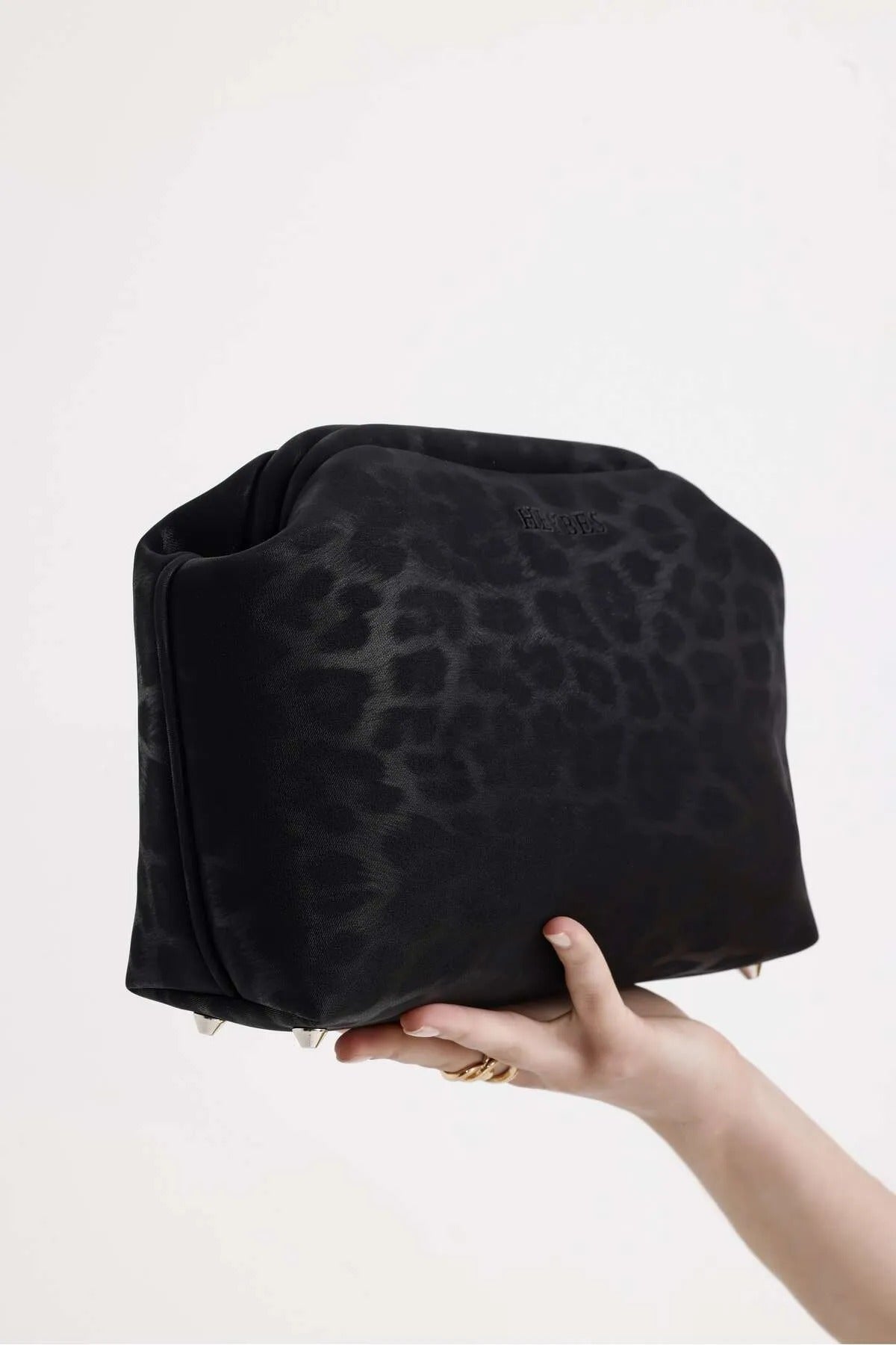 Black Leopard Patterned Faux Leather Clutch Handbag clutch LUNARITY GARAGE