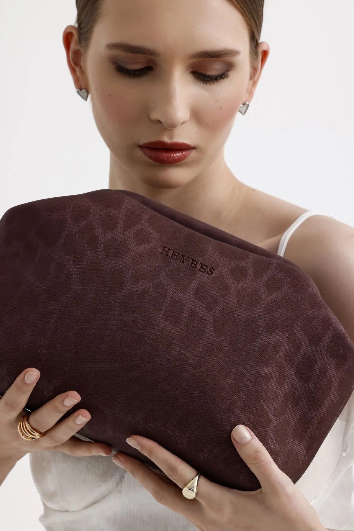 Plum Leopard Patterned Faux Leather Clutch Handbag clutch LUNARITY GARAGE
