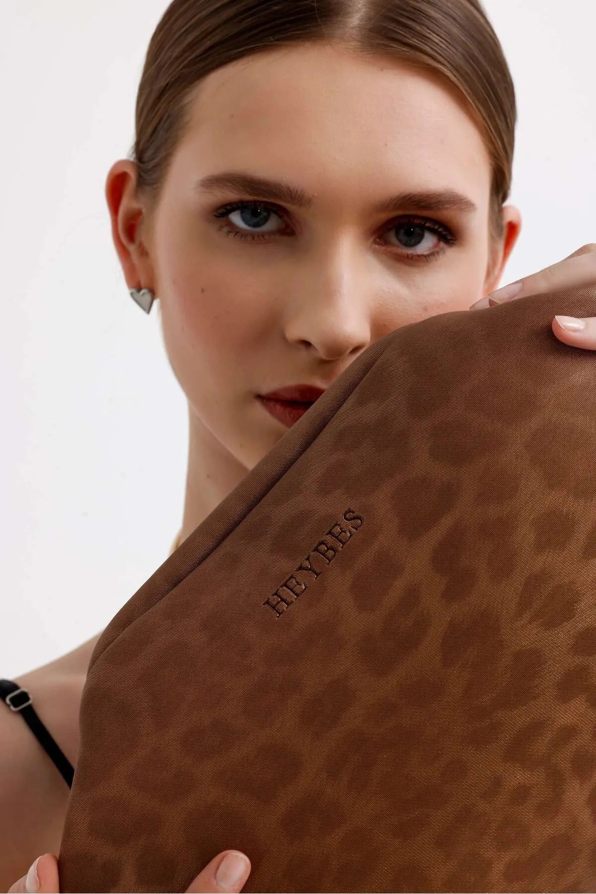 Women's Tan Leopard Patterned Faux Leather Clutch Handbag clutch LUNARITY GARAGE