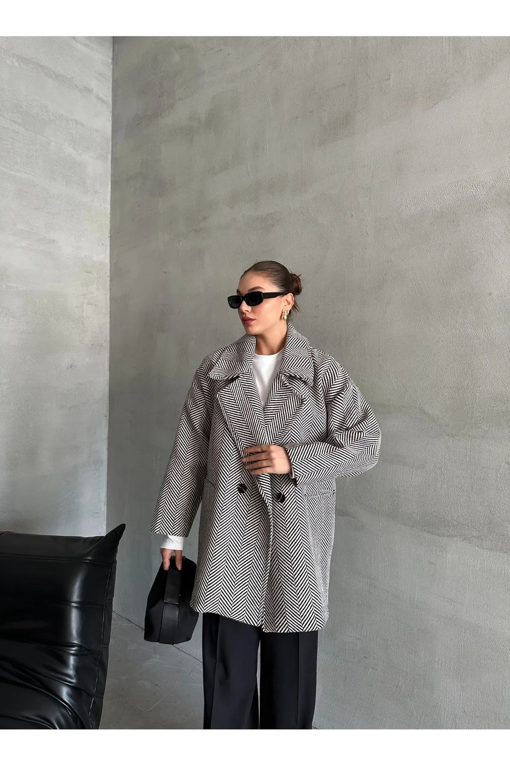 Cashmere Style Button Up Jacket – Classic Long Sleeve Coat with Double Pockets Jackets LUNARITY GARAGE
