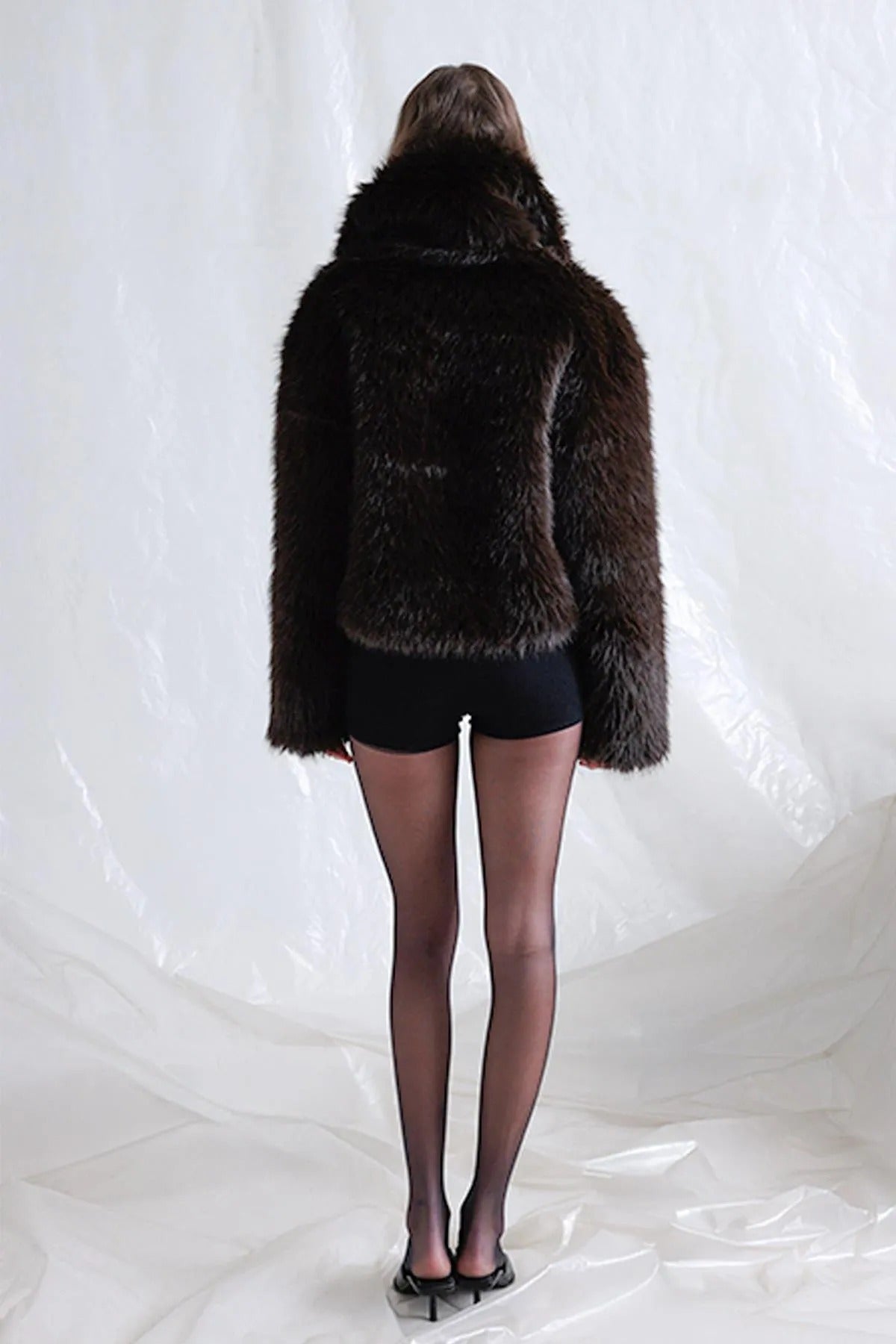 Gray Vola Short Fur Jacket LunarityGarage
