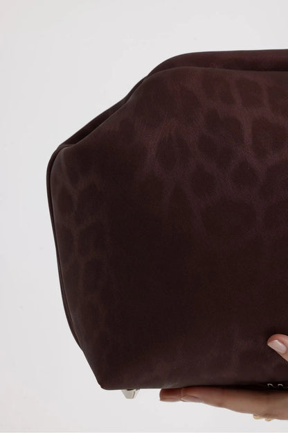 Plum Leopard Patterned Faux Leather Clutch Handbag clutch LUNARITY GARAGE