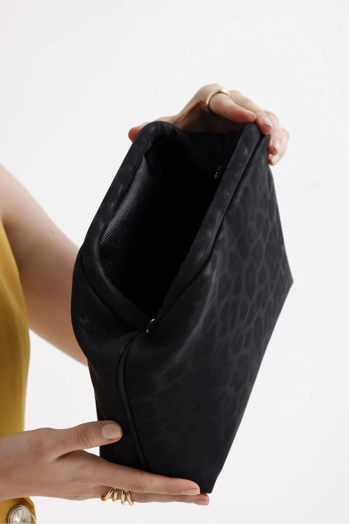 Black Leopard Patterned Faux Leather Clutch Handbag clutch LUNARITY GARAGE