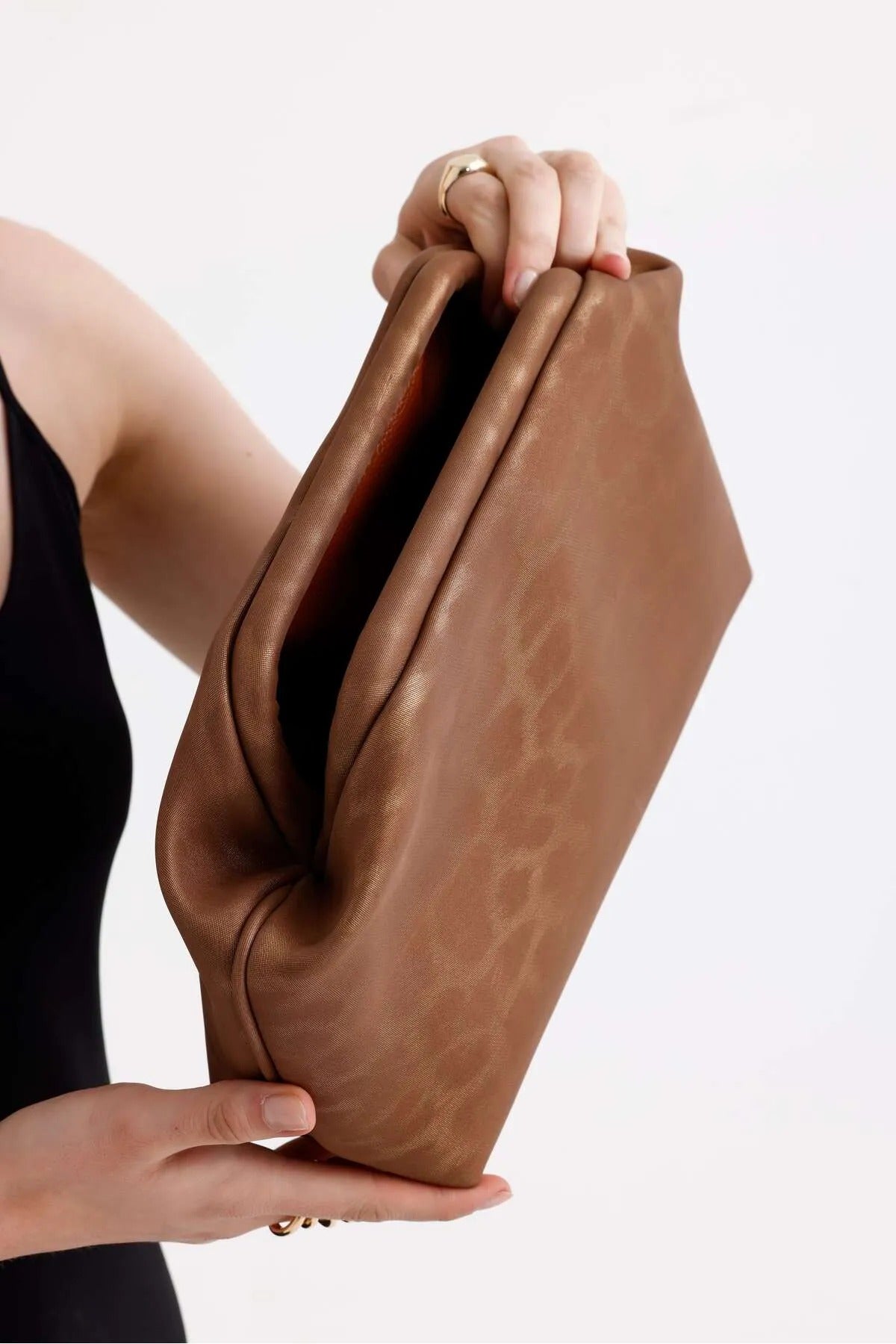 Women's Tan Leopard Patterned Faux Leather Clutch Handbag clutch LUNARITY GARAGE