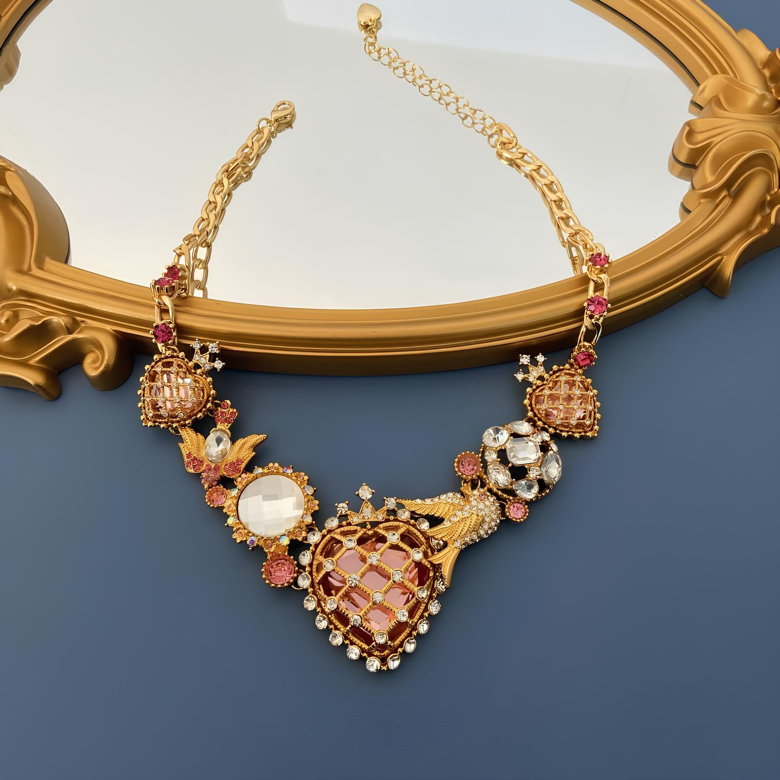 Mid-Ancient Vintage Western Antique Love Crystal Necklace necklaces LUNARITY GARAGE