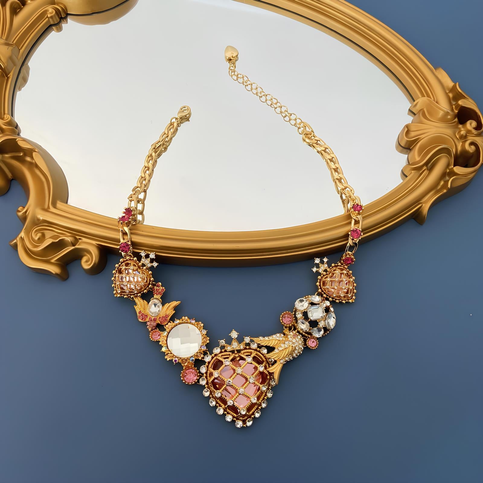 Mid-Ancient Vintage Western Antique Love Crystal Necklace necklaces LUNARITY GARAGE