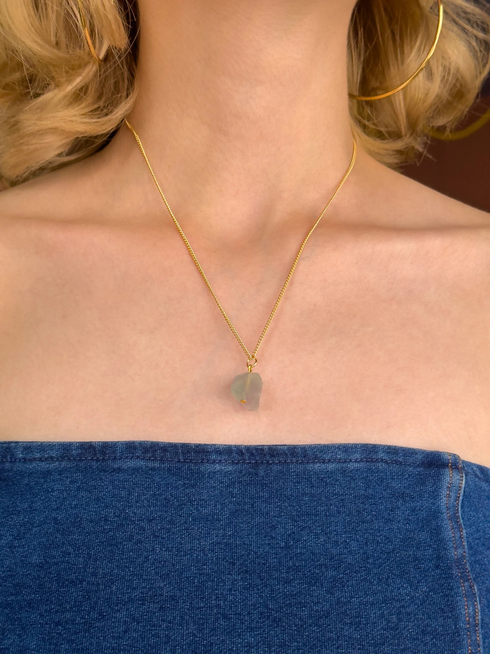 Raw Fluorite Minimalist Necklace necklaces LUNARITY GARAGE 16 Inches