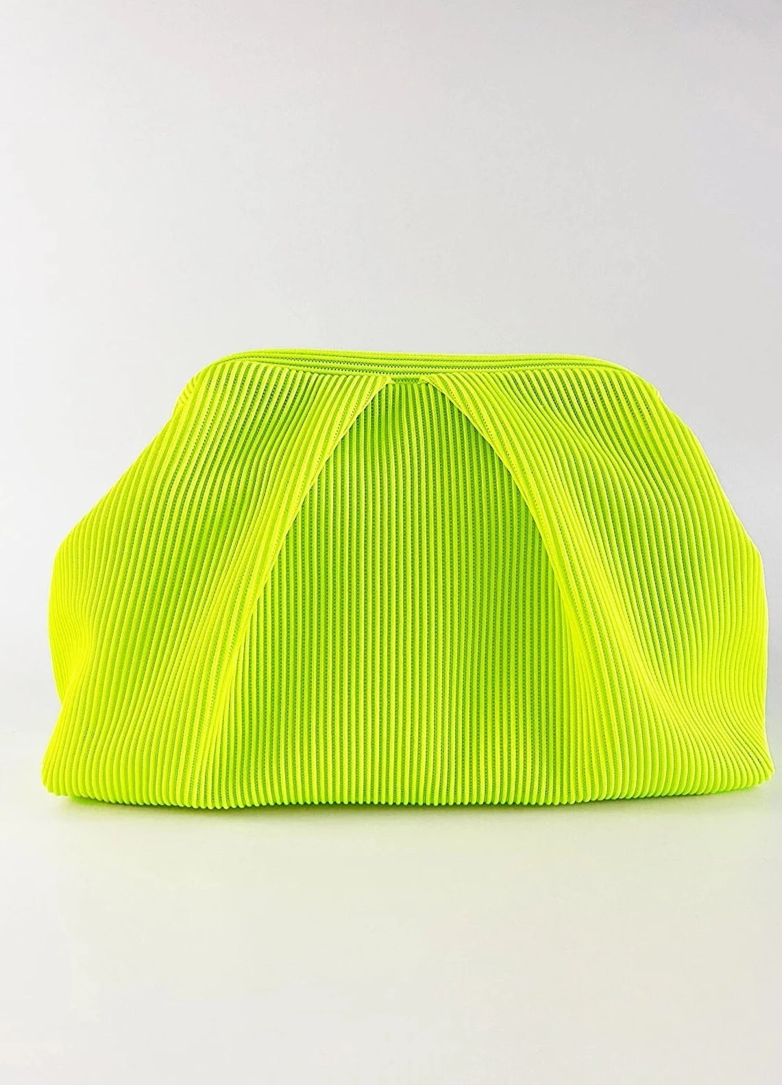 Elegant Cream Pleated Clutch Handbag clutch LUNARITY GARAGE Neon Green  