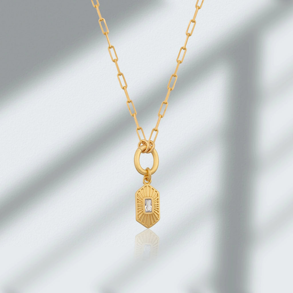 Oasis Necklace - Gold Plated Silver with Customizable Pendant Necklace LUNARITY GARAGE
