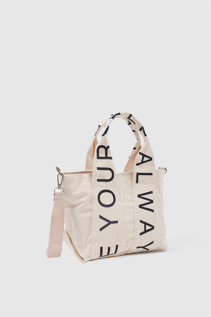 Organic Canvas Fabric Crossbody Bag Cream bag LUNARITY GARAGE   