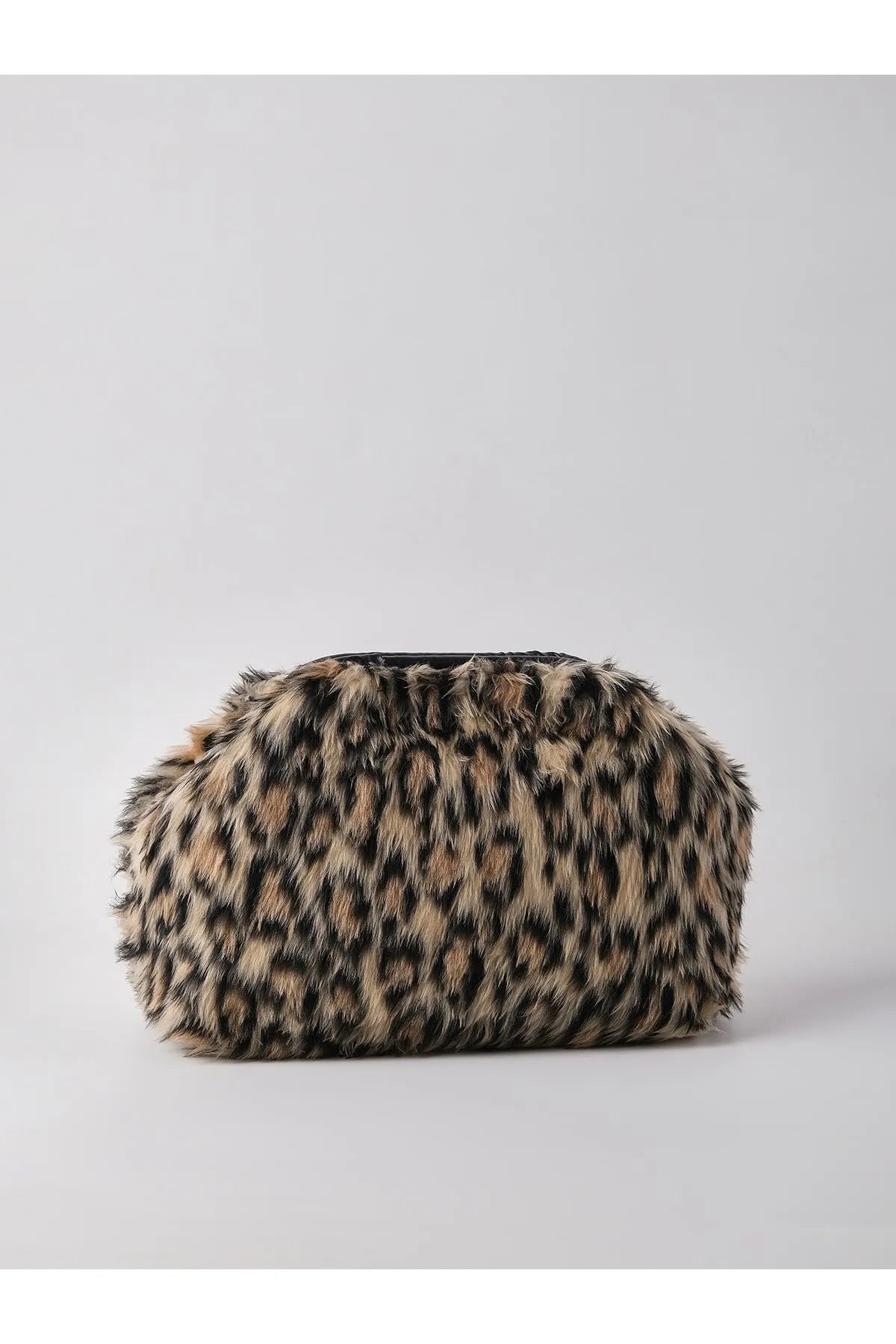 Bold Brown Leopard Print Plush Clutch Handbag clutch LUNARITY GARAGE