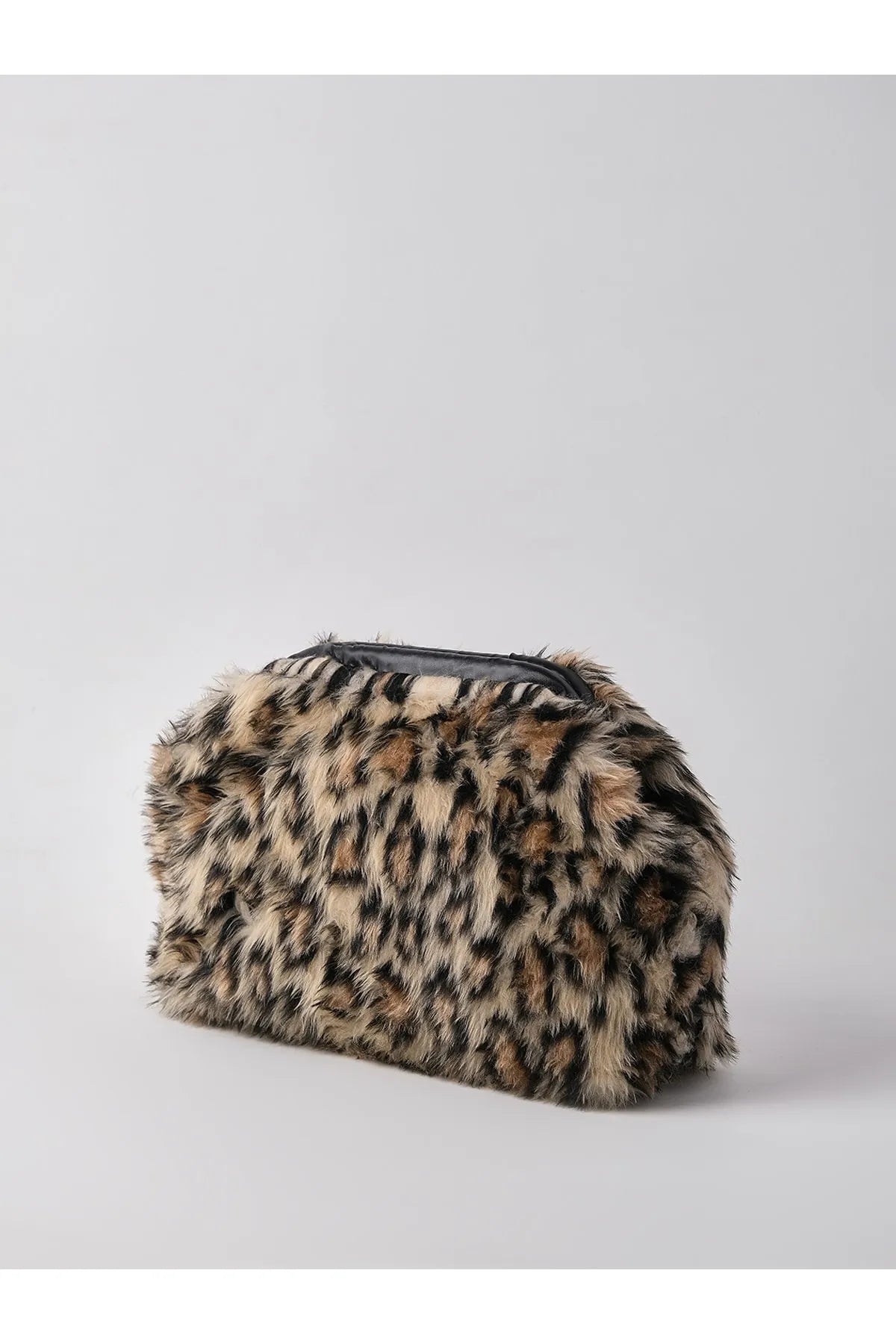 Bold Brown Leopard Print Plush Clutch Handbag clutch LUNARITY GARAGE Brown  