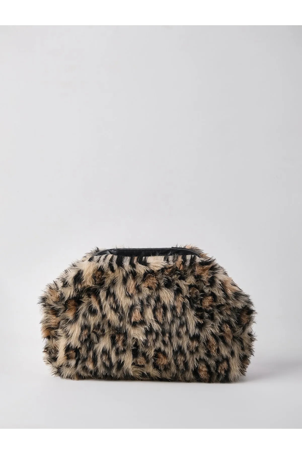 Bold Brown Leopard Print Plush Clutch Handbag clutch LUNARITY GARAGE
