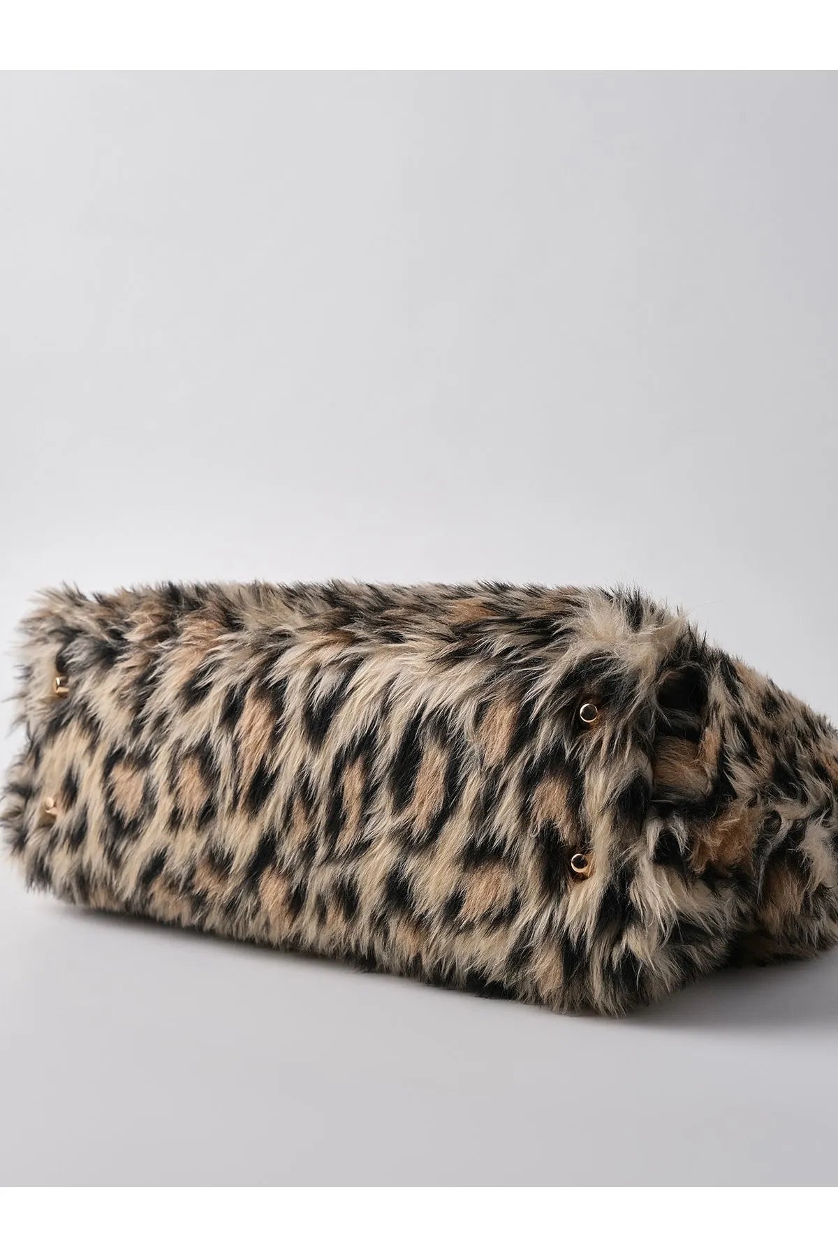 Bold Brown Leopard Print Plush Clutch Handbag clutch LUNARITY GARAGE
