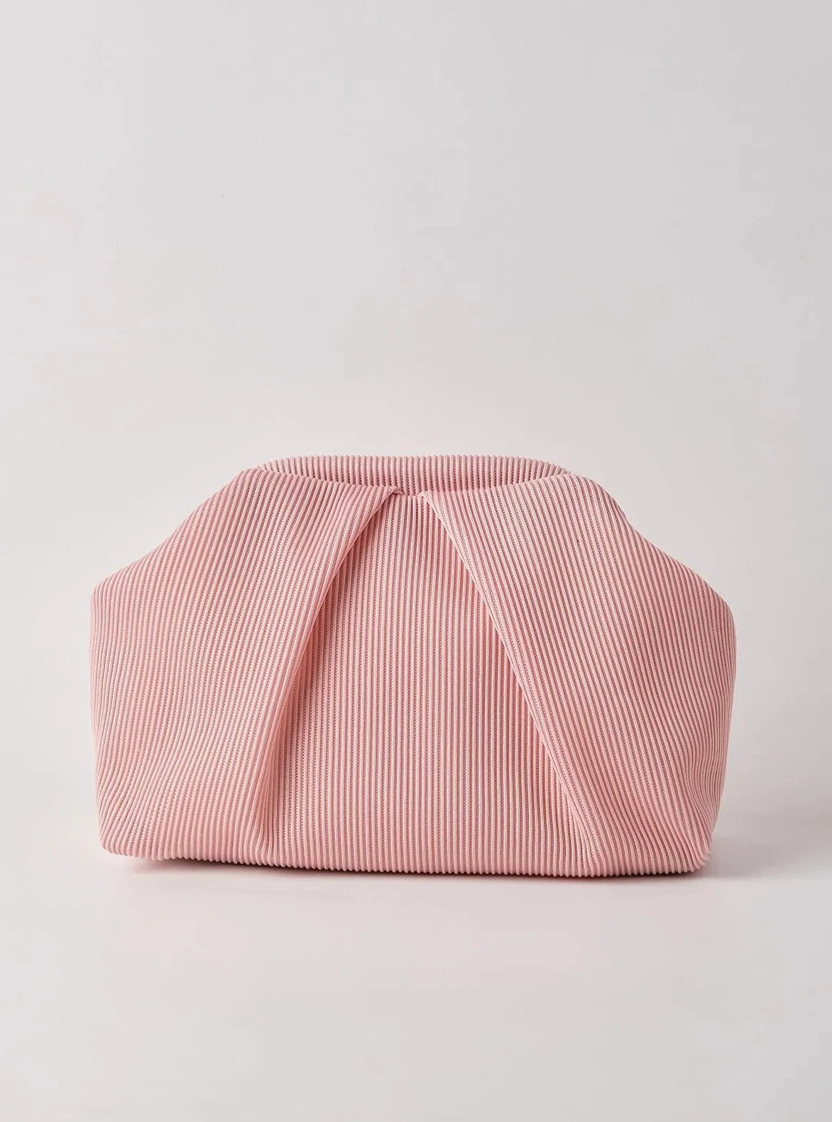 Elegant Cream Pleated Clutch Handbag clutch LUNARITY GARAGE Pink  