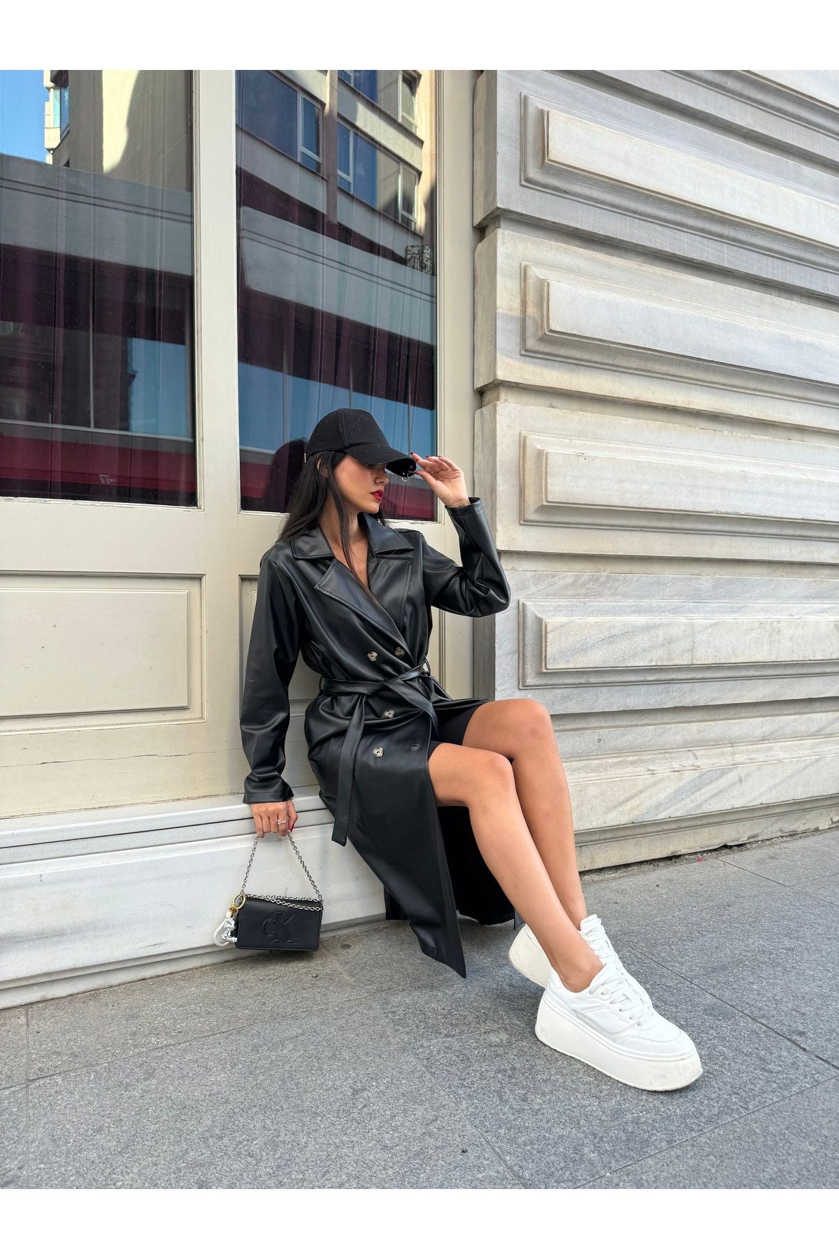 Women's Brown Double-Breasted Trench Coat Trench Coat LunarityGarage