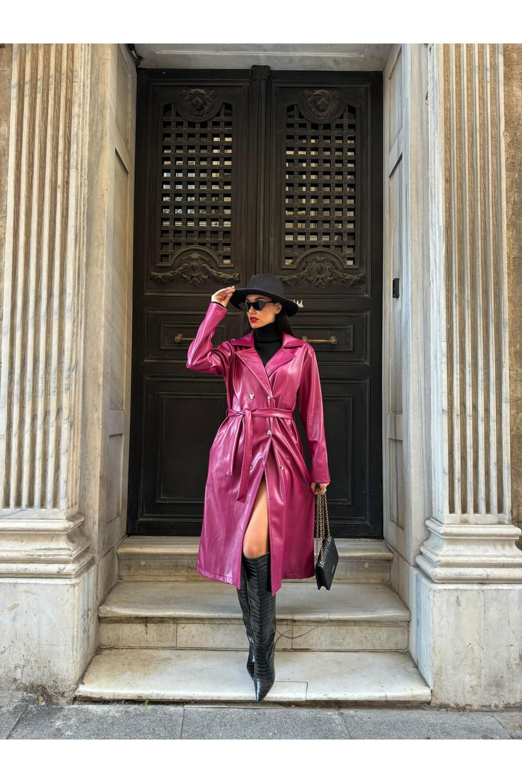 Women's Brown Double-Breasted Trench Coat Trench Coat LunarityGarage